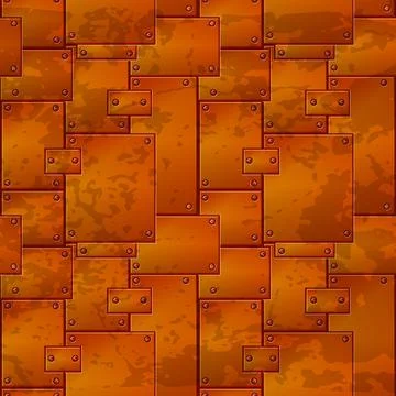 Seamless pattern metal, rusty iron plates for graphic design. Stock Illustration