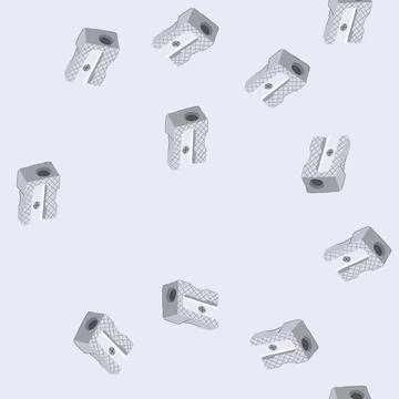 Seamless pattern metal sharpener pencil cartoon vector Illustration