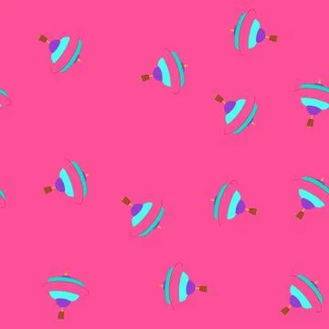 Seamless pattern metal spinning top cartoon vector Stockillustratie