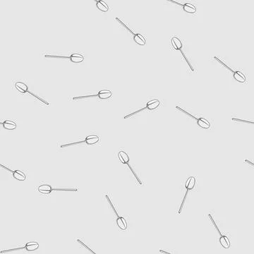 Seamless pattern metal spoon cartoon vector Stock Illustration
