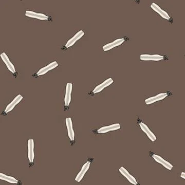 Seamless pattern metal stainless bottle cartoon vector Stock Illustration