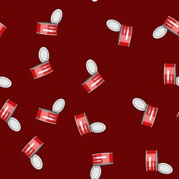 Seamless pattern metal tin can cartoon vector Stock Illustration