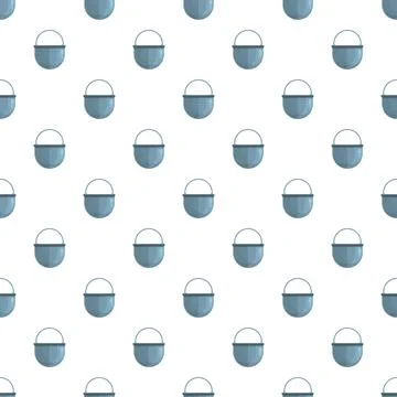 Seamless pattern with metallic camping cooking pots 스톡 일러스트