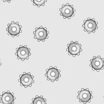 Seamless pattern Metallic gear cogwheel with mechanical precision イラスト素材