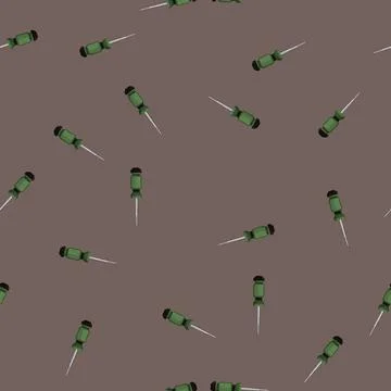 Seamless pattern metallic screwdriver tool cartoon vector Stock Illustration
