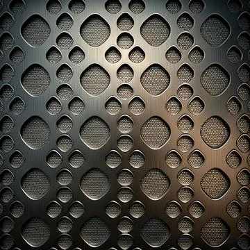 Seamless pattern of a metallic surface with holes forming an abstract motif Stock Illustration