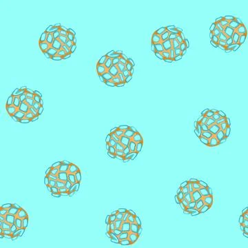 Seamless pattern mexican concha bread icon with blue sugar topping Stock Illustration