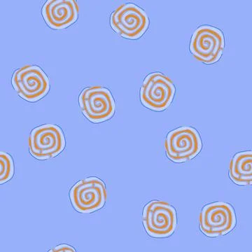 Seamless pattern mexican concha bread doodle with spiral pattern Illustrazione stock