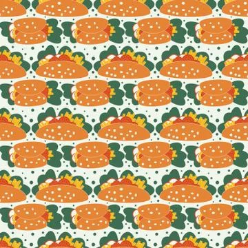 Seamless pattern with Mexican food vector illustration, Illustrazione stock