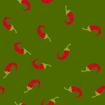 Seamless pattern mexican pepper chili cartoon vector Stock Illustration