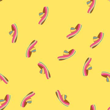 Seamless pattern mexican sombrero cartoon vector 스톡 일러스트