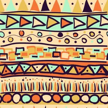 Seamless pattern in the Mexican style Stock Illustration
