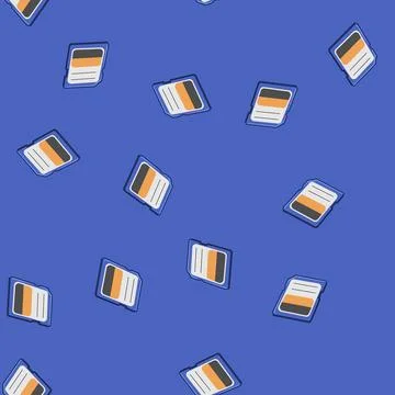 Seamless pattern micro sd card cartoon vector Stock Illustration