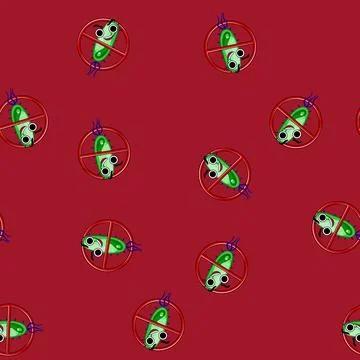 Seamless pattern microbial anti bacteria cartoon vector Stock Illustration