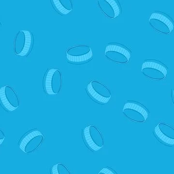 Seamless pattern micros plastic bottle cap cartoon vector Stock Illustration