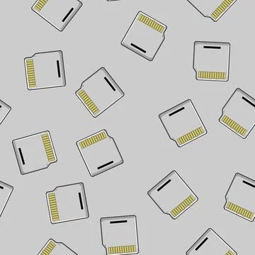 Seamless pattern microsd minisd card cartoon vector Stock Illustration