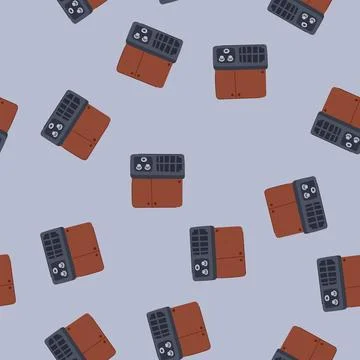Seamless pattern mig welding machine cartoon vector Stock Illustration