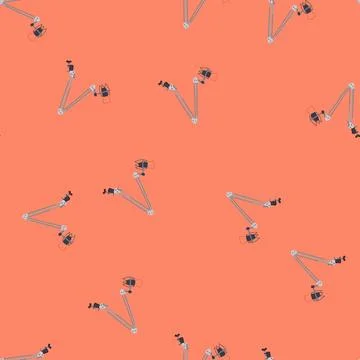 Seamless pattern mike microphone stand cartoon vector イラスト素材