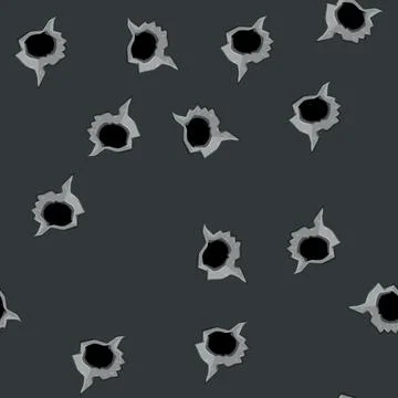 Seamless pattern military bullet hole cartoon vector Stock Illustration