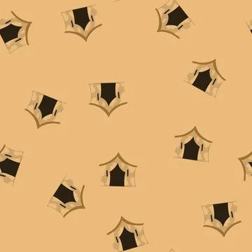 Seamless pattern military tent providing shelter and temporary housing concep Stock Illustration