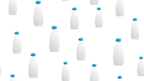 Seamless pattern with milk bottles. Vector template for wrapping paper, beddi Stock Illustration