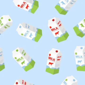 Seamless Pattern Milk Box Background Stock Illustration