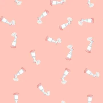 Seamless pattern milk breast pump cartoon vector Stock Illustration