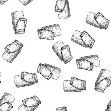 Seamless pattern Milk can drawing symbolizing traditional farm and dairy pr.. Illustration