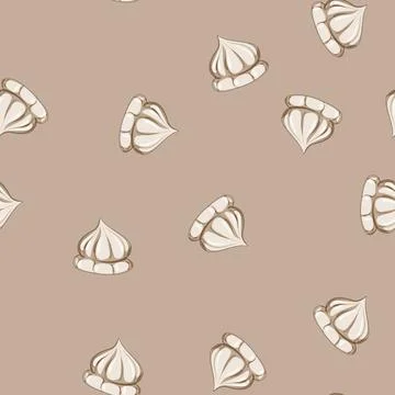 Seamless pattern milk meringue cartoon vector Stock Illustration