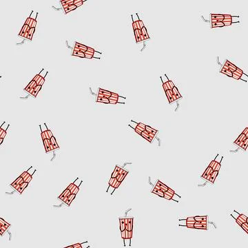 Seamless pattern milk soda cup character cartoon vector イラスト素材