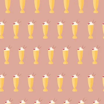 Seamless pattern milkshake. Milkshake vector illustration, design element. Ve Stock Illustration