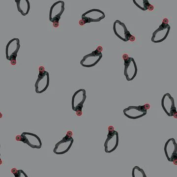 Seamless pattern miner headlamp flashlight cartoon vector Stock Illustration