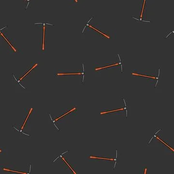 Seamless pattern miner pickaxe cartoon vector Stock Illustration