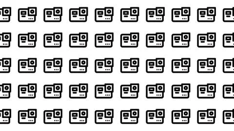 Seamless Pattern of Minimalist Action Camera Icons for Photography and Vide.. Stock Illustration