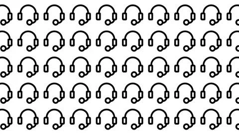 Seamless Pattern of Minimalist Headset Icons Representing Customer Support .. Stock Illustration