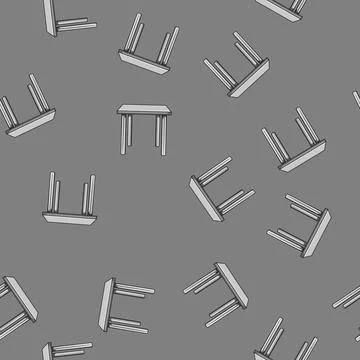 Seamless pattern minimalist metal table cartoon vector Illustrazione stock