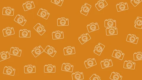 Seamless pattern of minimalist mountain peaks and stars on orange background Video stock 345539124