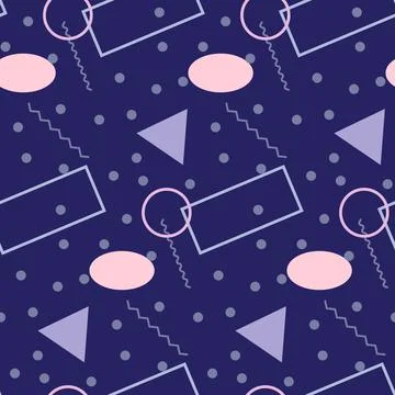 Seamless pattern in minimalistic geometric style. Pink, purple, violet and blue  Stock Illustration