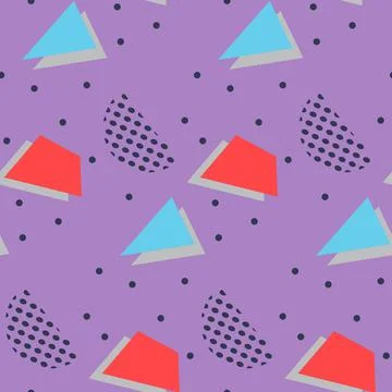 Seamless pattern in minimalistic geometric style. Red, blue and black colors Stock Illustration