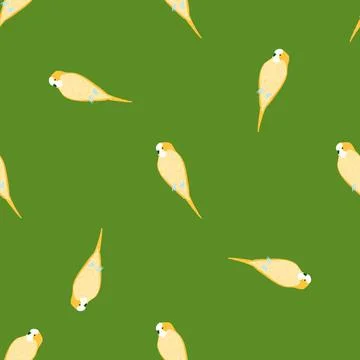 Seamless pattern in minimalistic style with doodle light orange parrot shapes Illustrazione stock