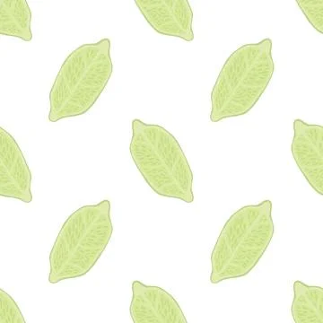 Seamless pattern in minimalistic style with lemon silhouettes. Light pastel t Stock Illustration