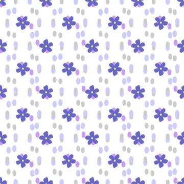 Seamless pattern in minimalists style. Vector illustration. Floral texture. Stock Illustration