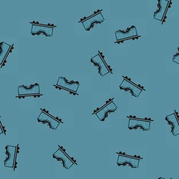 Seamless pattern mining coal wagon cartoon vector Stock Illustration