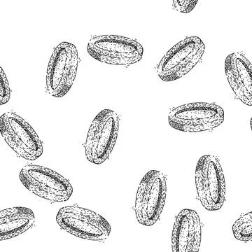 Seamless pattern mining coin sketch hand drawn Illustrazione stock