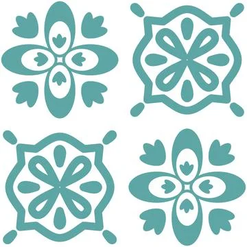 Seamless pattern mint blue pastel, repeating motif tile mosaic design pottery 스톡 일러스트