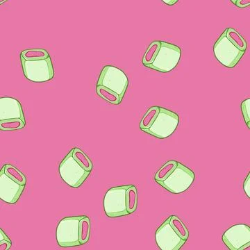 Seamless pattern mint chewing gum cartoon vector Illustrazione stock