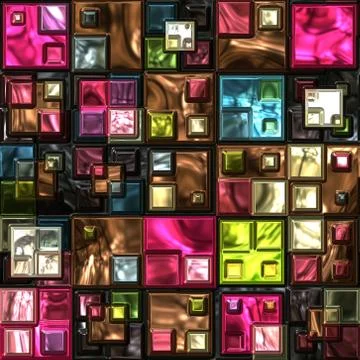 Seamless  pattern  of mirror high tech  square pattern Stock Illustration