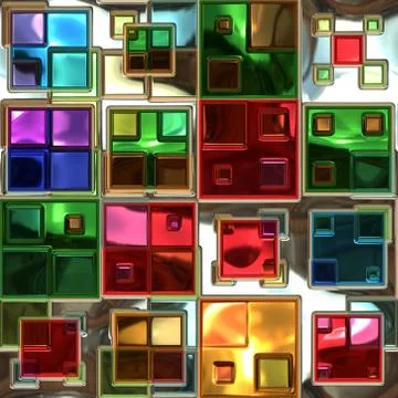 Seamless  pattern  of mirror high tech  square pattern Stock Illustration