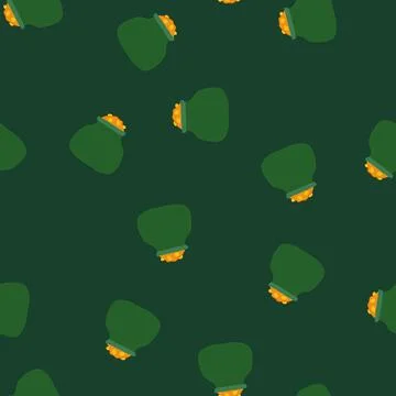 Seamless pattern mischief leprechaun gold pot cartoon vector Stock Illustration