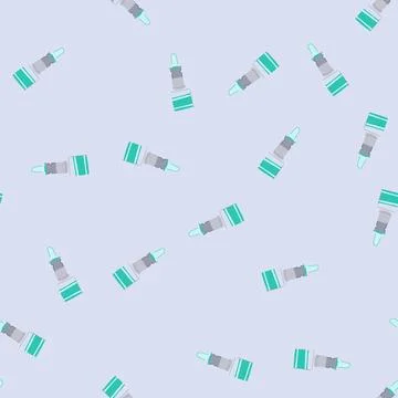 Seamless pattern mist nasal spray bottle cartoon vector Stock Illustration